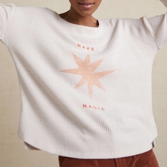 Anthropologie Tops - ANTHROPOLOGIE X Jen Peters Make Magic Waffle Shirt